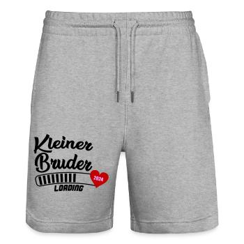kleiner bruder loading 2024 - Stanley/Stella Unisex Bio Joggingshorts Trainer  - Grau meliert - Vorne - Nik (191cm) & Marisol (170cm)