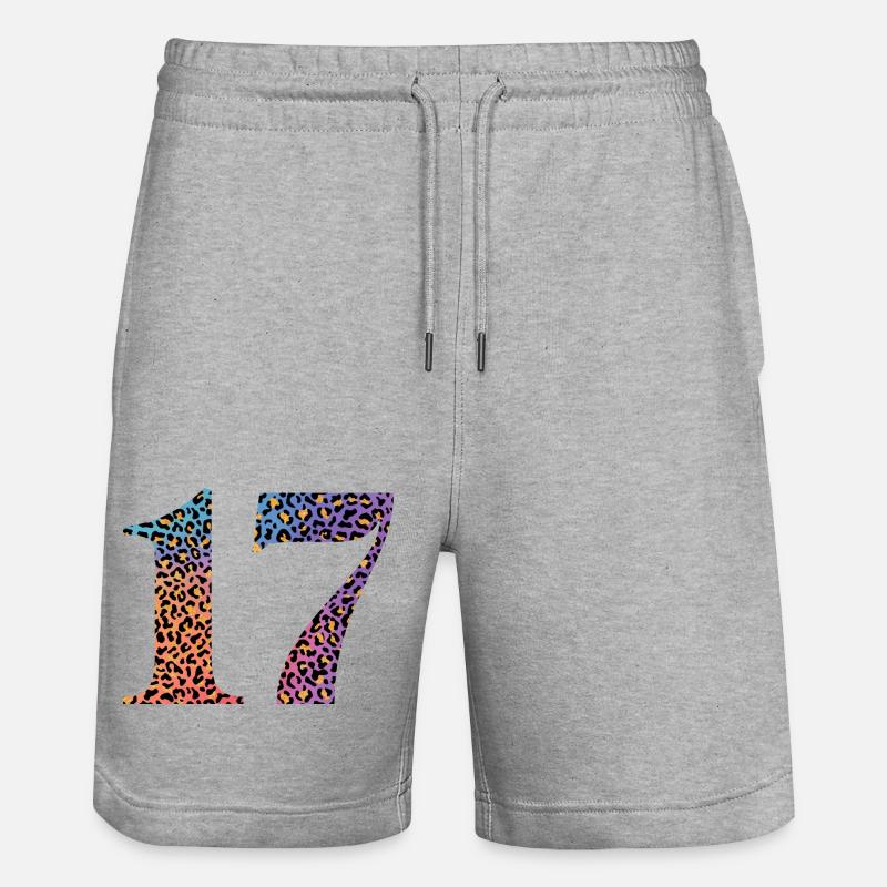 17e anniversaire léopard - Short de jogging bio TRAINER Stanley/Stella unisexe - gris chiné