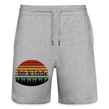 freundlich sein - Stanley/Stella Unisex Bio Joggingshorts Trainer  - Grau meliert - Vorne - Nik (191cm) & Marisol (170cm)