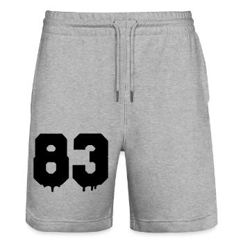83 - Short de jogging bio TRAINER Stanley/Stella unisexe - gris chiné - Devant - Nik (191cm) & Marisol (170cm)