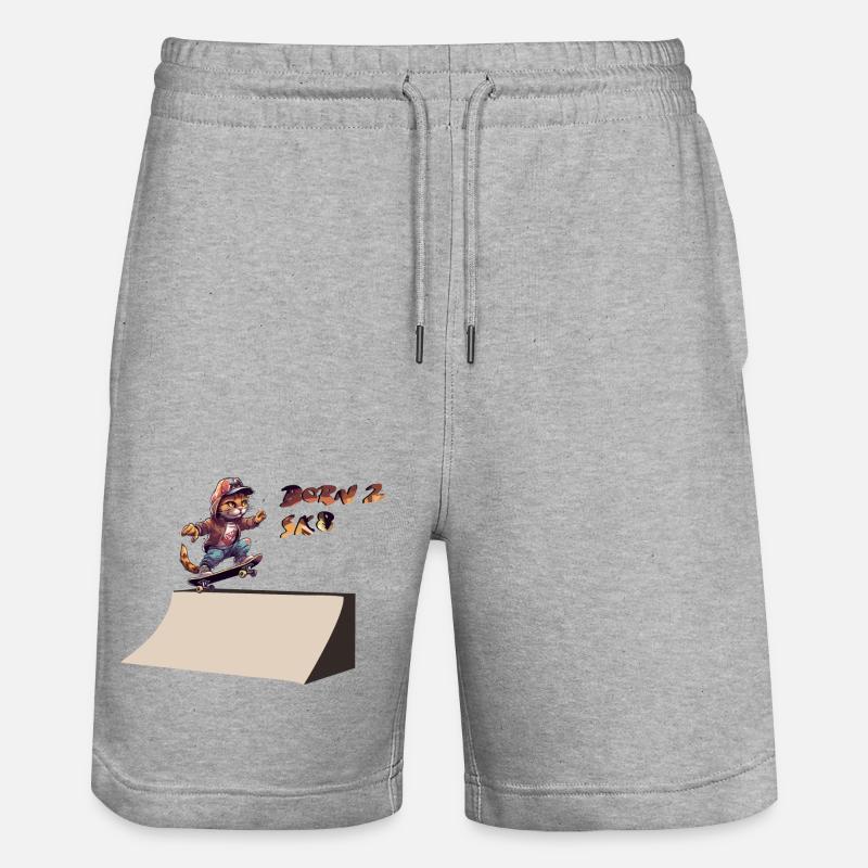 Chat à bord - Short de jogging bio TRAINER Stanley/Stella unisexe - gris chiné