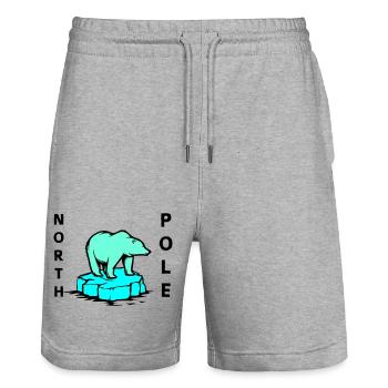 eisbär north pole - Stanley/Stella Unisex Bio Joggingshorts Trainer  - Grau meliert - Vorne - Nik (191cm) & Marisol (170cm)