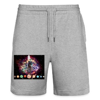Lhaj travolta Original - Stanley/Stella Unisex Bio Joggingshorts Trainer  - Grau meliert - Vorne - Nik (191cm) & Marisol (170cm)