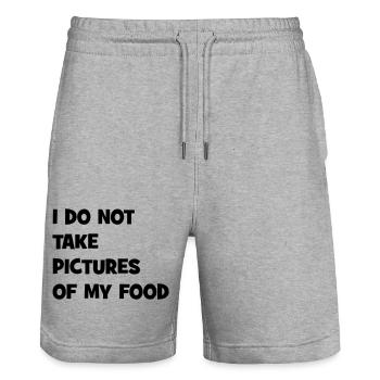 I do not take pictures of my food - Stanley/Stella Unisex Bio Joggingshorts Trainer  - Grau meliert - Vorne - Nik (191cm) & Marisol (170cm)
