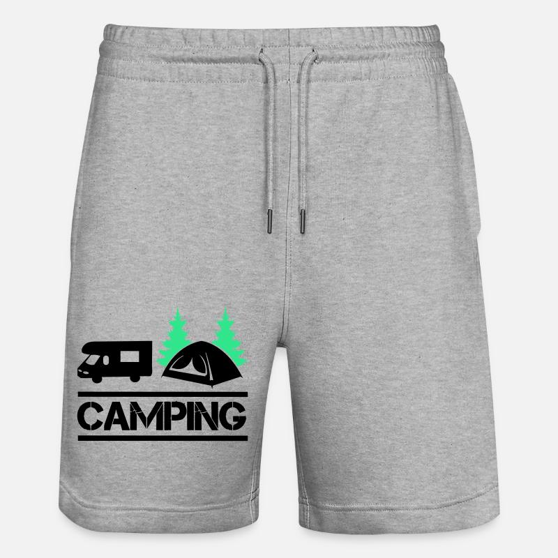camping 02 - Stanley/Stella Unisex Bio Joggingshorts Trainer  - Grau meliert
