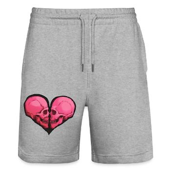 Skullheart - Stanley/Stella Unisex Bio Joggingshorts Trainer  - Grau meliert - Vorne - Nik (191cm) & Marisol (170cm)