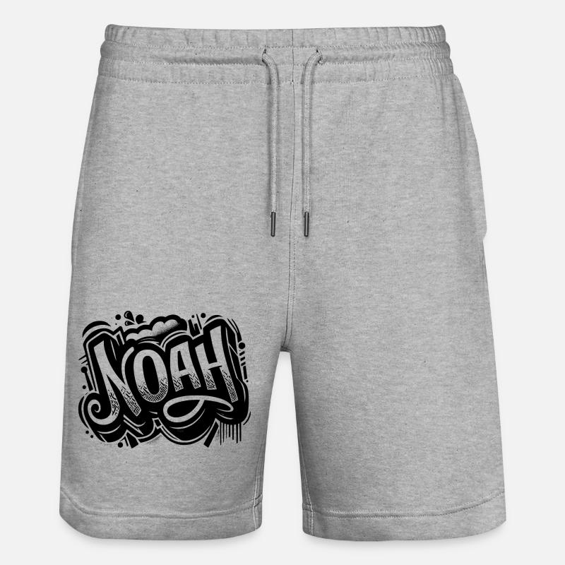Noah Name Vorname Graffiti - Stanley/Stella Unisex Bio Joggingshorts Trainer  - Grau meliert