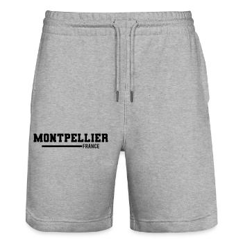 Montpellier | France - Short de jogging bio TRAINER Stanley/Stella unisexe - gris chiné - Devant - Nik (191cm) & Marisol (170cm)