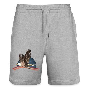 Oiseau - Short de jogging bio TRAINER Stanley/Stella unisexe - gris chiné - Devant - Nik (191cm) & Marisol (170cm)