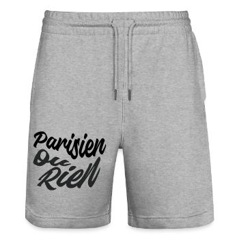 Parisien ou rien - Short de jogging bio TRAINER Stanley/Stella unisexe - gris chiné - Devant - Nik (191cm) & Marisol (170cm)