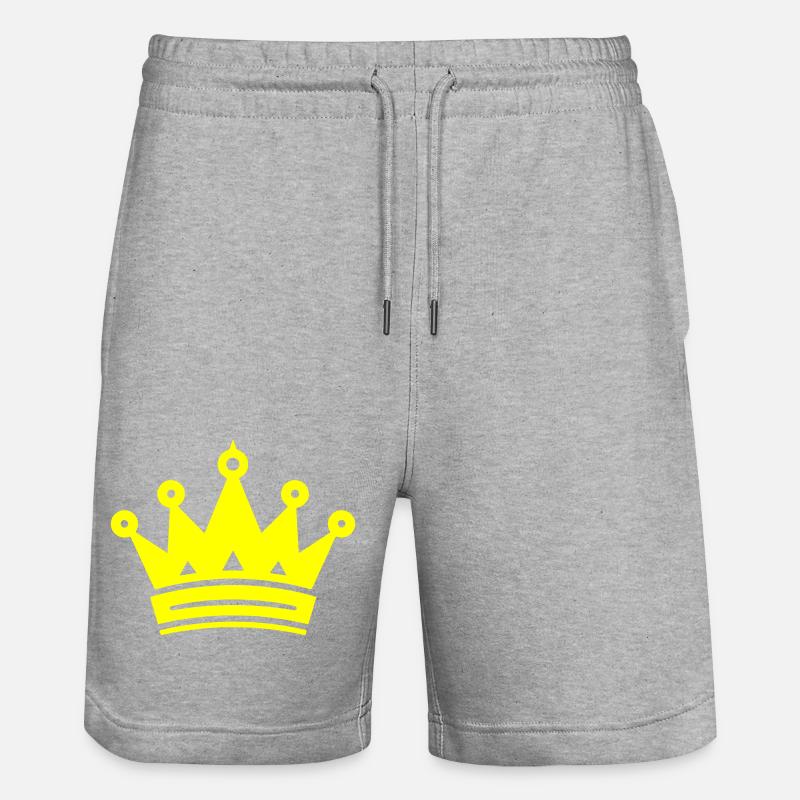 Krone Symbol - Stanley/Stella Unisex Bio Joggingshorts Trainer  - Grau meliert