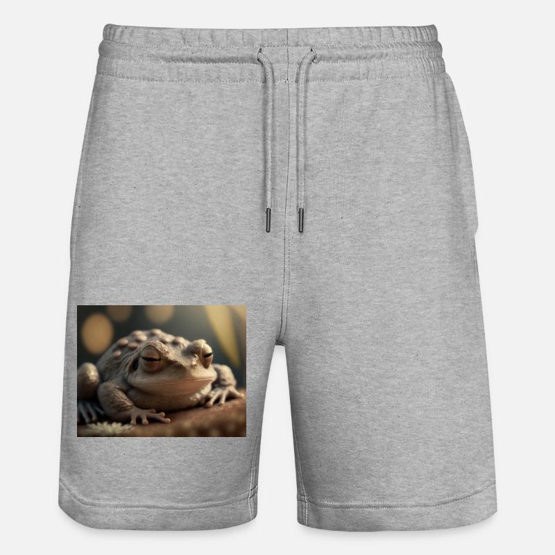 Cute animals doing hibernation – toad - Stanley/Stella Trainer Unisex Organic Jogging Shorts - heather grey