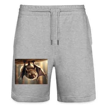 Niedliche Tiere chillen – Fledermaus - Stanley/Stella Unisex Bio Joggingshorts Trainer  - Grau meliert - Vorne - Nik (191cm) & Marisol (170cm)
