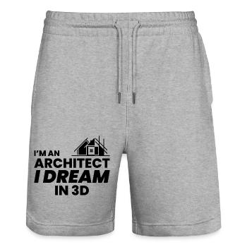 Architecte 3D Rêve Construction Architecture Drôle - Short de jogging bio TRAINER Stanley/Stella unisexe - gris chiné - Devant - Nik (191cm) & Marisol (170cm)