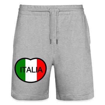 Ich liebe Italien - Stanley/Stella Unisex Bio Joggingshorts Trainer  - Grau meliert - Vorne - Nik (191cm) & Marisol (170cm)