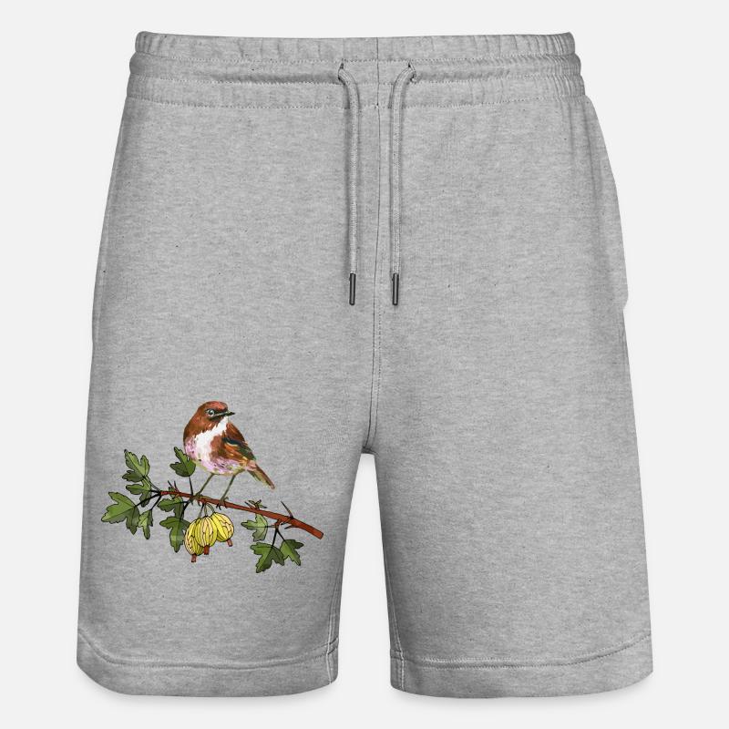 Bunter Vogel - Stanley/Stella Unisex Bio Joggingshorts Trainer  - Grau meliert