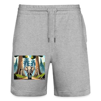Was sind das für Bäume? - Stanley/Stella Unisex Bio Joggingshorts Trainer  - Grau meliert - Vorne - Nik (191cm) & Marisol (170cm)