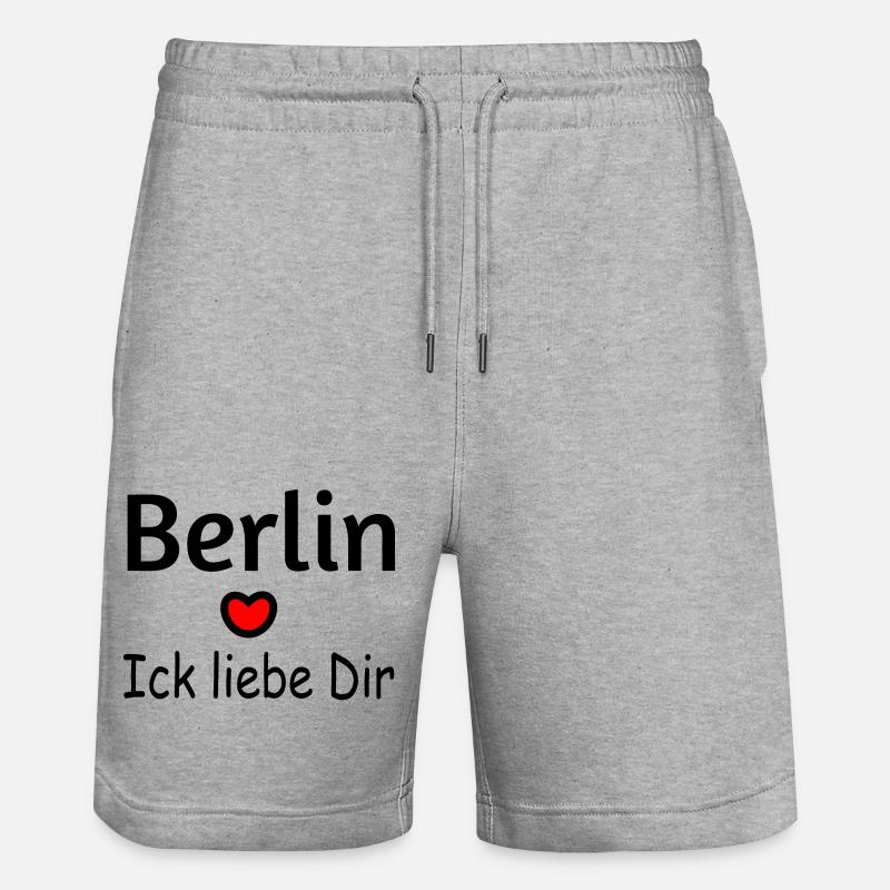 Berlin je t’aime - Short de jogging bio TRAINER Stanley/Stella unisexe - gris chiné