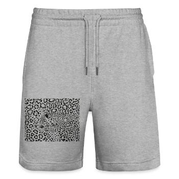 Seamless background Jaguars Latin Panthera onca - Stanley/Stella Unisex Bio Joggingshorts Trainer  - Grau meliert - Vorne - Nik (191cm) & Marisol (170cm)