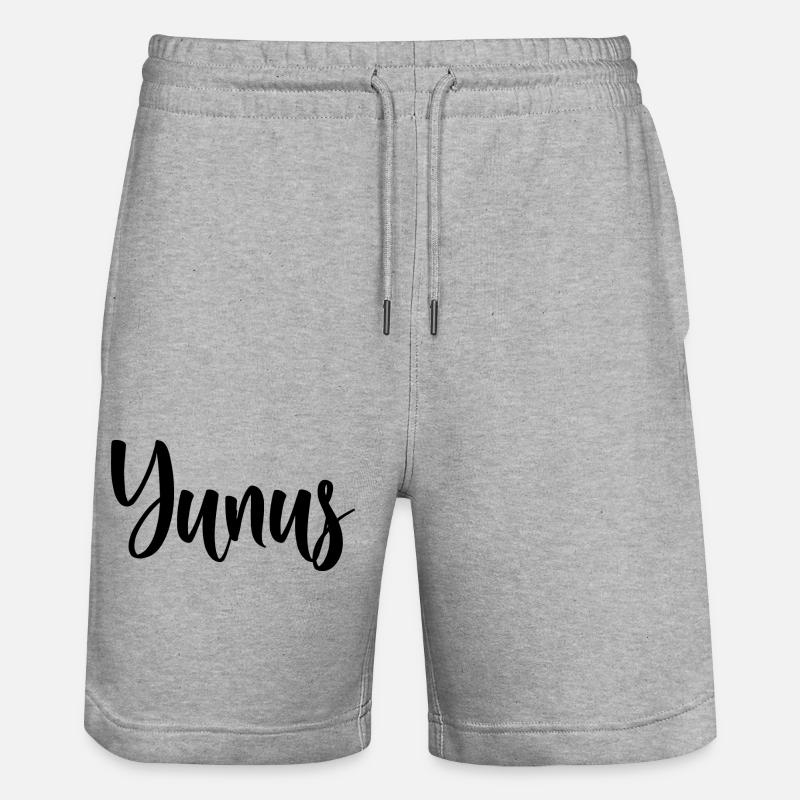 Name - Yunus - Stanley/Stella Unisex Bio Joggingshorts Trainer  - Grau meliert