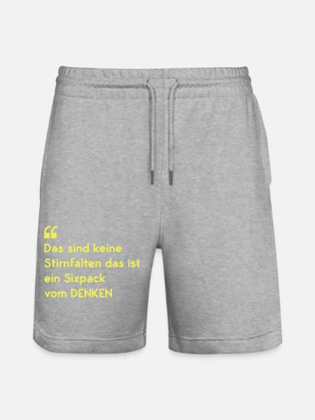 Funny funny sayings sicpack fold - Stanley/Stella Trainer Unisex Organic Jogging Shorts - heather grey