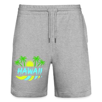 Hawaï - Short de jogging bio TRAINER Stanley/Stella unisexe - gris chiné - Devant - Nik (191cm) & Marisol (170cm)