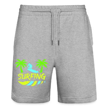 surf - Short de jogging bio TRAINER Stanley/Stella unisexe - gris chiné - Devant - Nik (191cm) & Marisol (170cm)