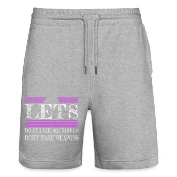 love family peace symbol flower power awesome - Stanley/Stella Unisex Bio Joggingshorts Trainer  - Grau meliert - Vorne - Nik (191cm) & Marisol (170cm)