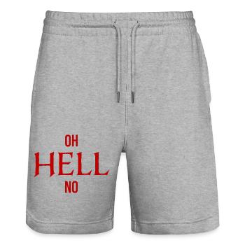 Oh l’enfer non oh l’enfer pas de sarcasme drôle - Short de jogging bio TRAINER Stanley/Stella unisexe - gris chiné - Devant - Nik (191cm) & Marisol (170cm)