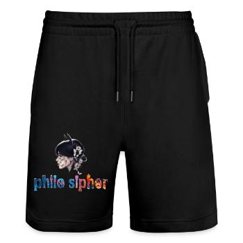 Lost girl - Stanley/Stella Trainer Unisex Organic Jogging Shorts - black - Front - Nik (191cm) & Marisol (170cm)