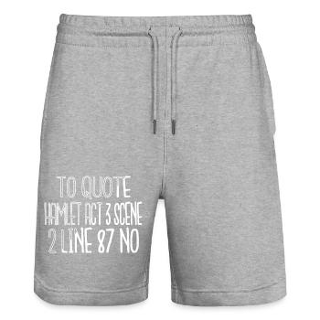 school feminine book dragon a time present idea - Stanley/Stella Unisex Bio Joggingshorts Trainer  - Grau meliert - Vorne - Nik (191cm) & Marisol (170cm)