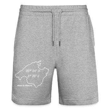 Palma de Mallorca coordinates - Stanley/Stella Trainer Unisex Organic Jogging Shorts - heather grey - Front - Nik (191cm) & Marisol (170cm)