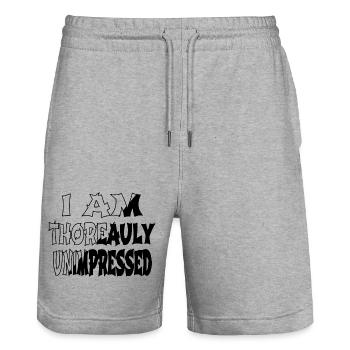 author interviews quote bookish quotes gift - Stanley/Stella Unisex Bio Joggingshorts Trainer  - Grau meliert - Vorne - Nik (191cm) & Marisol (170cm)