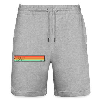 RIDM Crystalized Stripes - Stanley/Stella Trainer Unisex Organic Jogging Shorts - heather grey - Front - Nik (191cm) & Marisol (170cm)