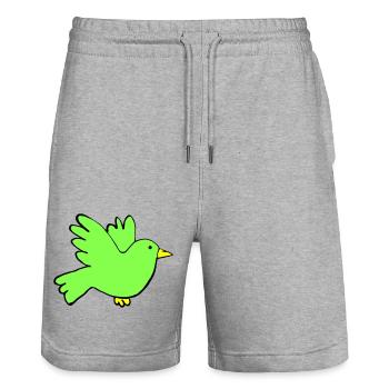 bird colors - Stanley/Stella Unisex Bio Joggingshorts Trainer  - Grau meliert - Vorne - Nik (191cm) & Marisol (170cm)