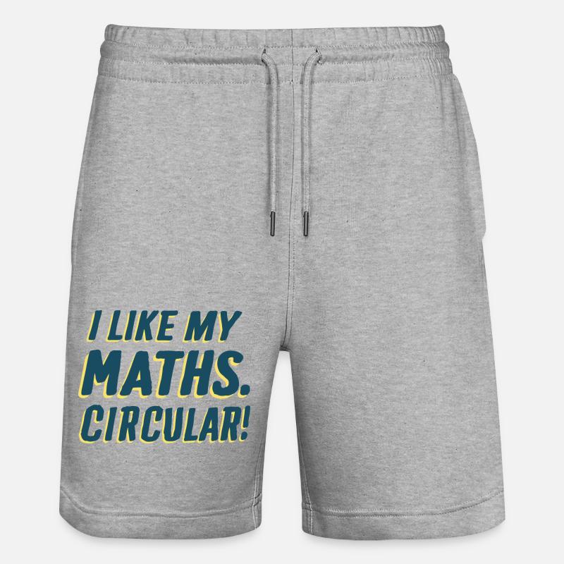 J’AIME MES MATHS. CIRCULAIRE! - Short de jogging bio TRAINER Stanley/Stella unisexe - gris chiné