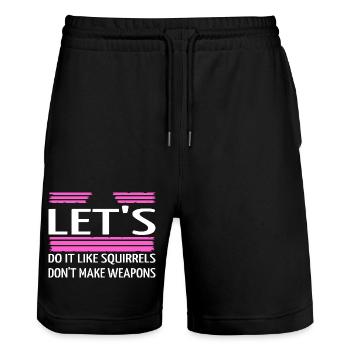 Funky Hippie Festival Anti War Sayings Heart - Stanley/Stella Trainer Unisex Organic Jogging Shorts - black - Front - Nik (191cm) & Marisol (170cm)