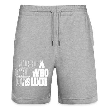 Gaming Community Funny Quote Cool Funny Sayings - Stanley/Stella Trainer Unisex Organic Jogging Shorts - heather grey - Front - Nik (191cm) & Marisol (170cm)