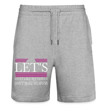 gift joke funny sayings gift idea hippie geek - Stanley/Stella Unisex Bio Joggingshorts Trainer  - Grau meliert - Vorne - Nik (191cm) & Marisol (170cm)