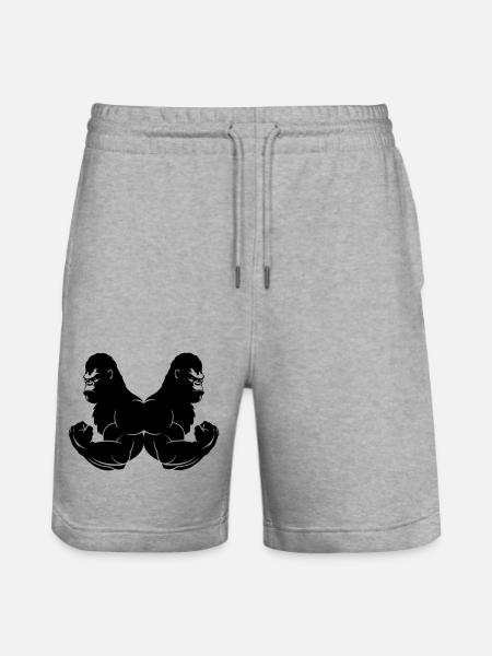 Gorilla 2 - Stanley/Stella Trainer Unisex Organic Jogging Shorts - heather grey