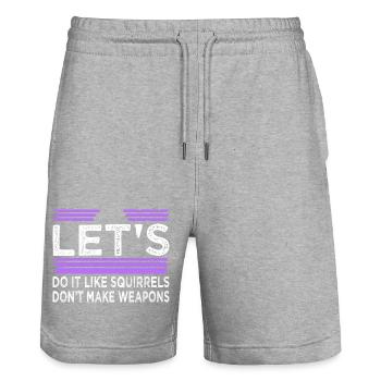 gift idea sayings disarmament pride 1960s love - Stanley/Stella Unisex Bio Joggingshorts Trainer  - Grau meliert - Vorne - Nik (191cm) & Marisol (170cm)