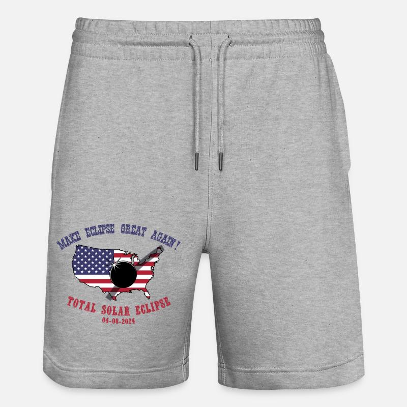 Total Solar Eclipse 2024 - Stanley/Stella Unisex Bio Joggingshorts Trainer  - Grau meliert