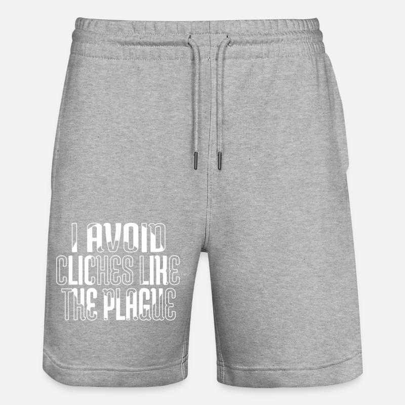 idée cadeau dictons écriture créative - Short de jogging bio TRAINER Stanley/Stella unisexe - gris chiné