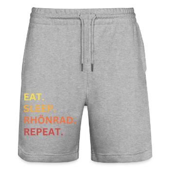 Rhönrad - Stanley/Stella Unisex Bio Joggingshorts Trainer  - Grau meliert - Vorne - Nik (191cm) & Marisol (170cm)