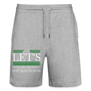 funny sayings child dove of peace cool present - Stanley/Stella Trainer Unisex Organic Jogging Shorts - heather grey - Front - Nik (191cm) & Marisol (170cm)