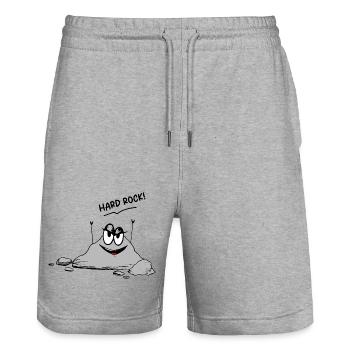 Idée cadeau drôle de dicton drôle d’image drôle d’humour - Short de jogging bio TRAINER Stanley/Stella unisexe - gris chiné - Devant - Nik (191cm) & Marisol (170cm)