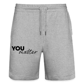 You matter - Stanley/Stella Unisex Bio Joggingshorts Trainer  - Grau meliert - Vorne - Nik (191cm) & Marisol (170cm)
