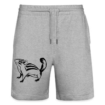 Outlined cute chipmunk - Stanley/Stella Trainer Unisex Organic Jogging Shorts - heather grey - Front - Nik (191cm) & Marisol (170cm)
