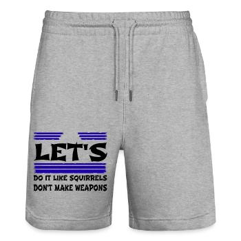 Flower Power Humor Pride 60s Heart Happy - Stanley/Stella Trainer Unisex Organic Jogging Shorts - heather grey - Front - Nik (191cm) & Marisol (170cm)