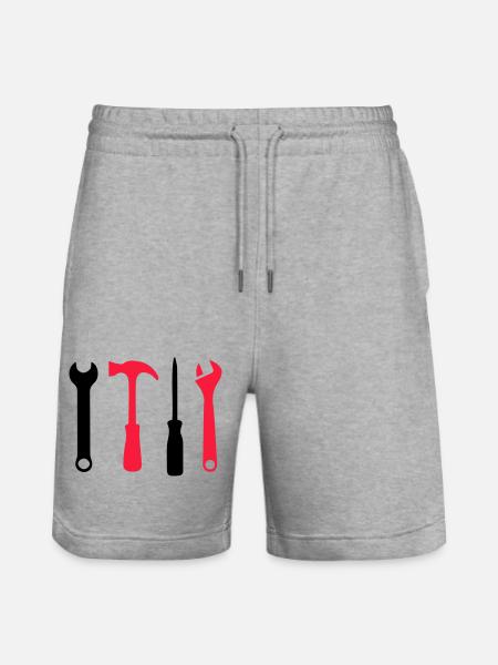 Tool Icons - Stanley/Stella Trainer Unisex Organic Jogging Shorts - heather grey